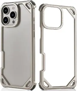 Luxury Metal Frame Silver Case for iPhone 17 Pro Max